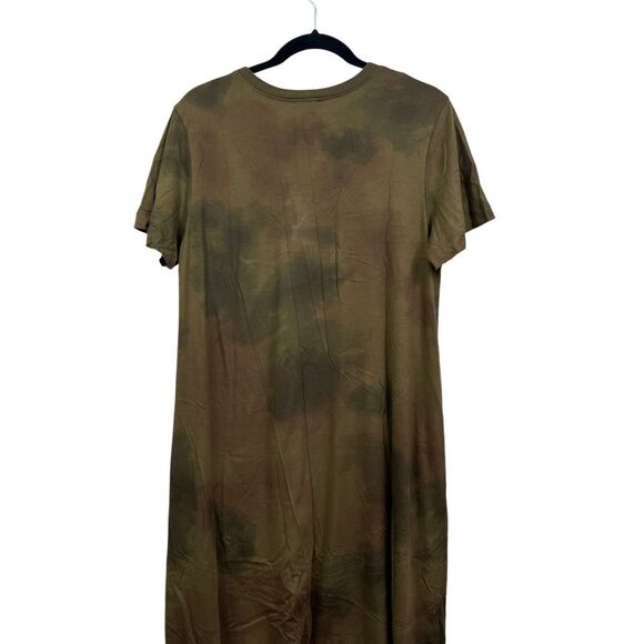 AG Adriano Goldschmied Womens Maxi Dress Tie Dye Green Stretch Pockets Sz M - Picture 5 of 5